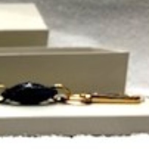 Macrae & Co. handbag charm gold tone heart and navy acrylic links New in Box - Picture 4 of 6